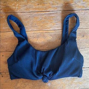 navy blue hollister ripped swim top